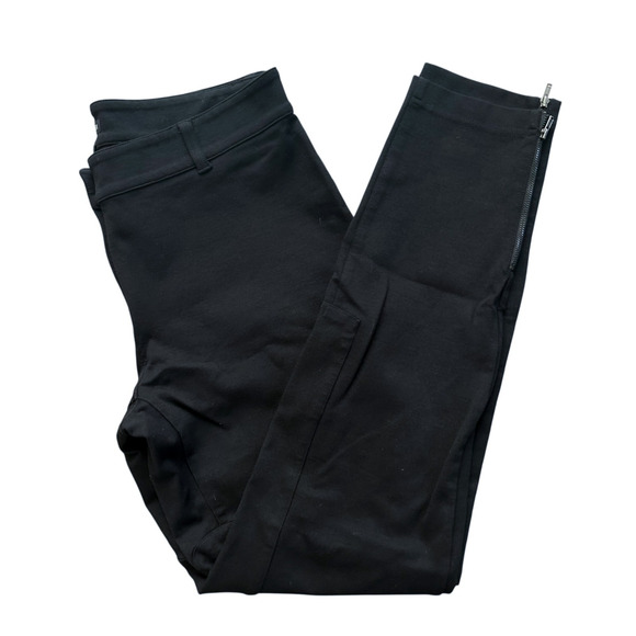 Eileen Fisher Black Pants Small Equestrian Breeches Stretch Knit Ankle Zip (15) - Picture 2 of 12
